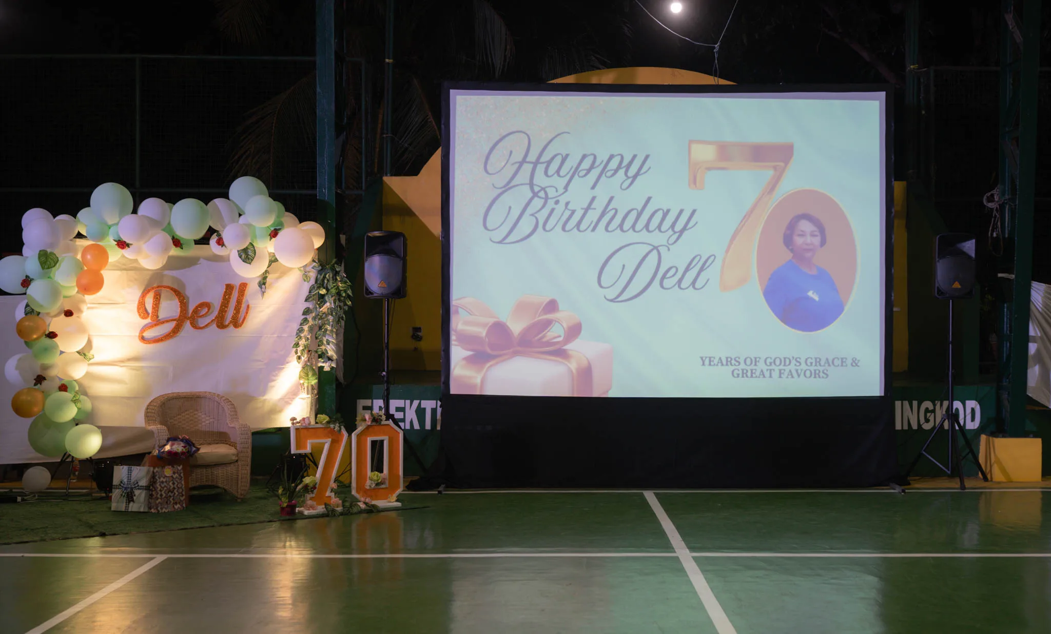 Debut celebration projection setup